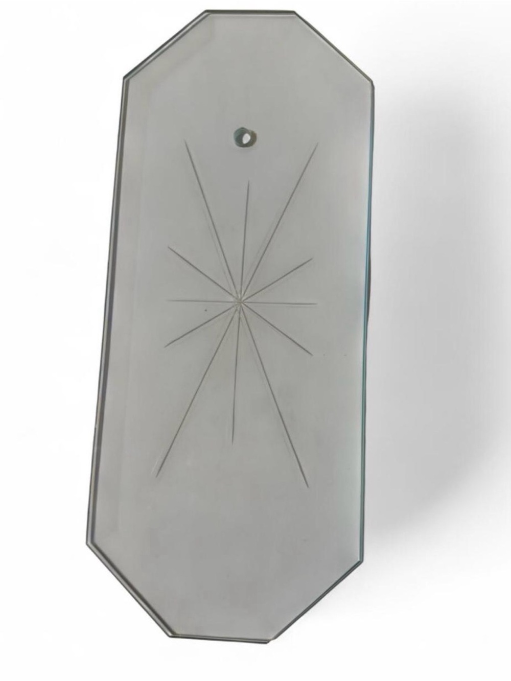 1 Chandelier Beveled Glass Octagon Replacement Panel Starburst MCM 8.5x3.5" VTG
